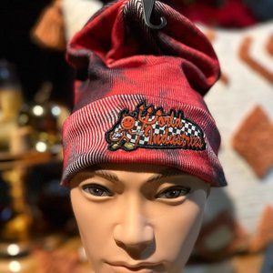 World Industries Red Beanie Devil Patch Retro Skateboard 90s Hat Skull Cap